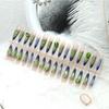 Gradient Cat Eye Emerald Diamond Wearable Manicure Cool Feeling Manicure Removable Premade Manicure 30 Pieces