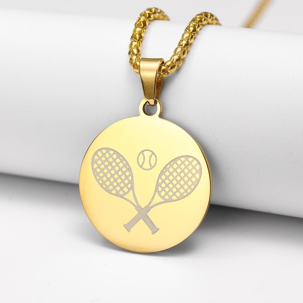 European and American Fashionable New Tennis Pendant Simple Tennis Racket Men's Necklace