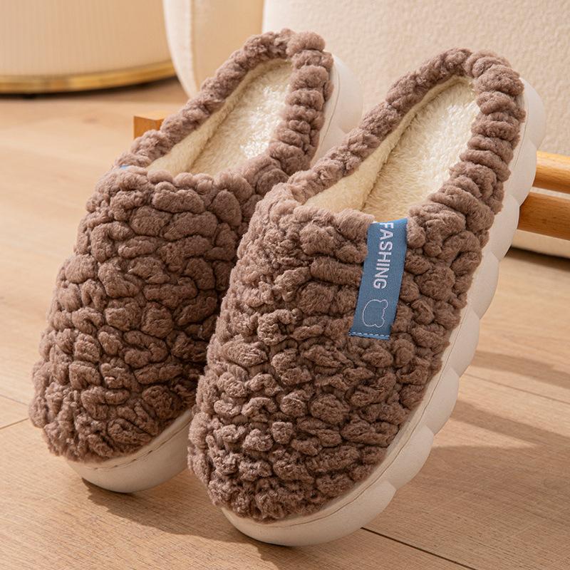 

Хлопковые тапочки осень и зима теплые офисные общежитие пара на толстой подошве домашние гостиничные тапочки Мао Мао 44-45 size [1-2 sizes smaller shoes]