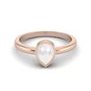 0,75 ct Pärla, päronformad 925 Sterling Silver Rose Vermeil Solitär Dam Förlovningsringar