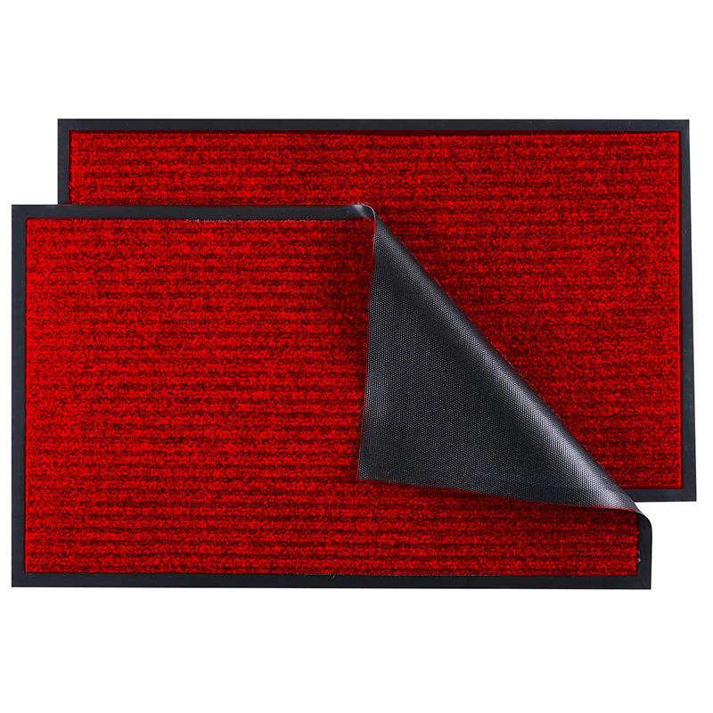 Double Stripe Non-Slip Entrance Mat - Cuttable PVC Flocked Roll with Seven Stripes