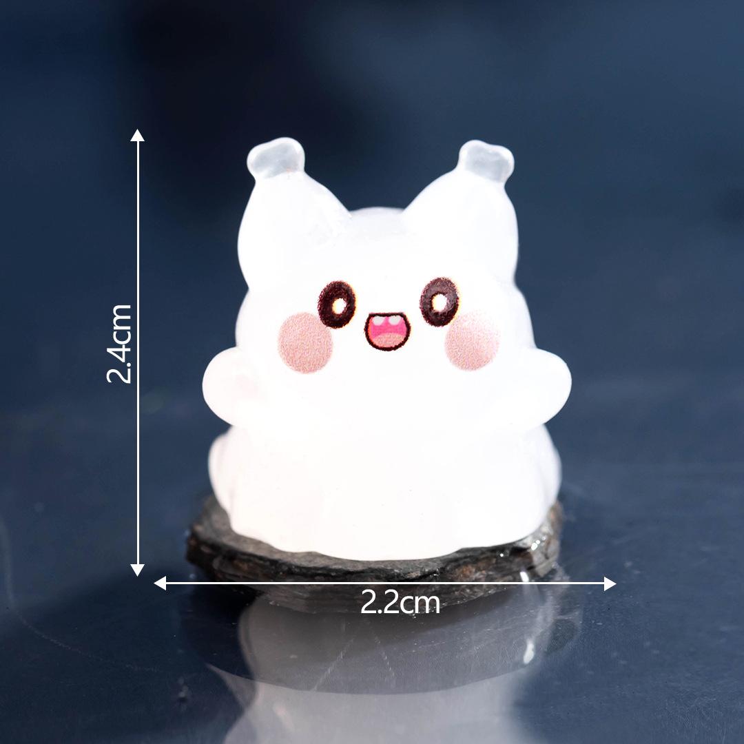 

Микропейзаж Милая светящаяся в темноте фигурка кота Маленькое привидение Декоративные аксессуары для рабочего стола Мини-украшения Luminous cat ghost10pc