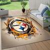 Pittsburgh Steelers3 Flannel Pattern Square Carpet,Area Rug,Carpet Rug for Living Room Bedroom Sofa Playroom Decor,Non-slip Floor Mat
