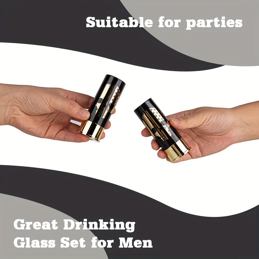 Plastové panákové sklenice ve tvaru brokovnicových nábojnic pro muže, Sklenice na pití pro lov, střelectví, Barové sklenice jako dárek, Ráže 12, 4 ks/sada