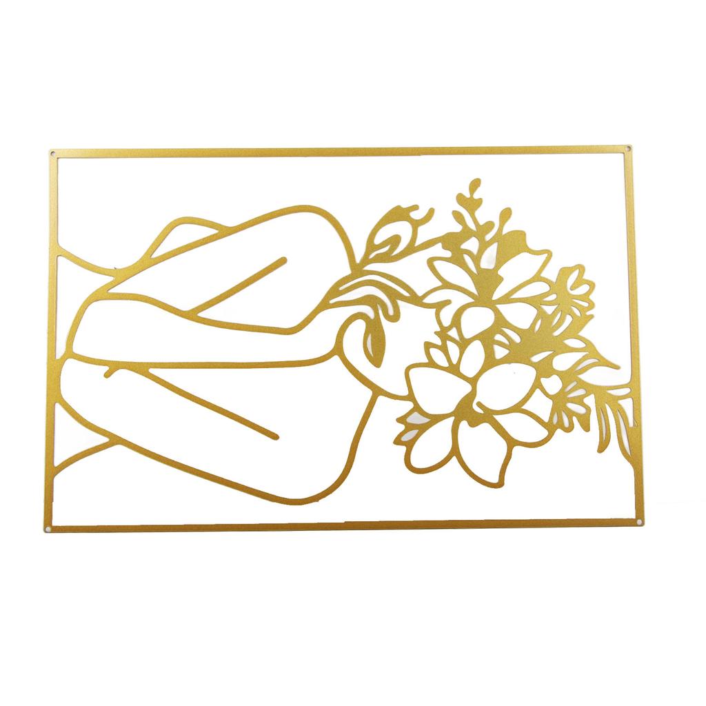 Single Line Art Wall Decor Iron Minimalist Female Line Drawing Home Hanging Wall Decor for Bedroom