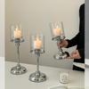 Detachable Metal Glass Candle Holders Transparent Luxury European Style Candlestick Anti-slip Table Ornaments