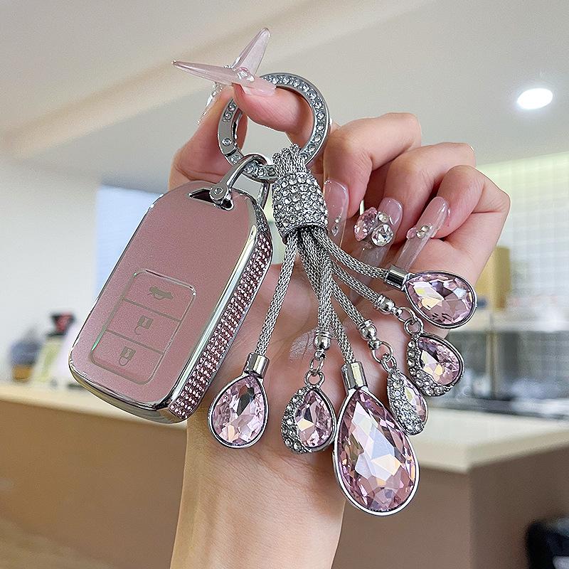Premium Women's Car Key Case for Honda Accord, Civic, CR-V, Fit, Odyssey, Vezel, Lingpai, and XR-V