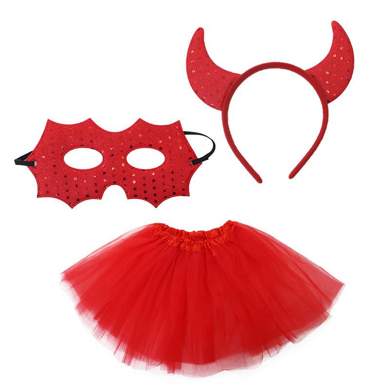 Anna Princess Halloween Costume Accessories With Plastic Devil Horn Headband For Cosplay Party