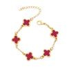 Bracciale Rigido Aperto Unisex Quadrifoglio e Cuore