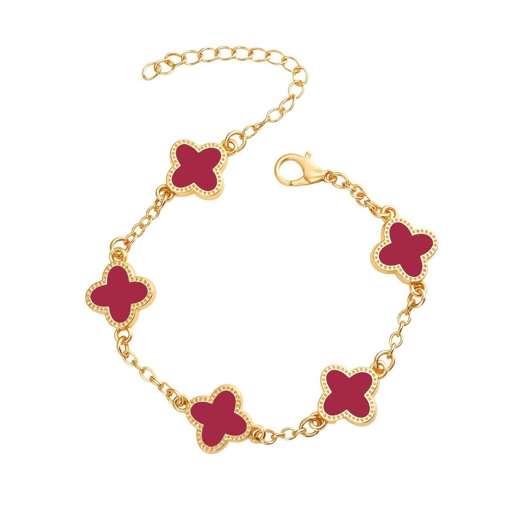 Bracciale Rigido Aperto Unisex Quadrifoglio e Cuore