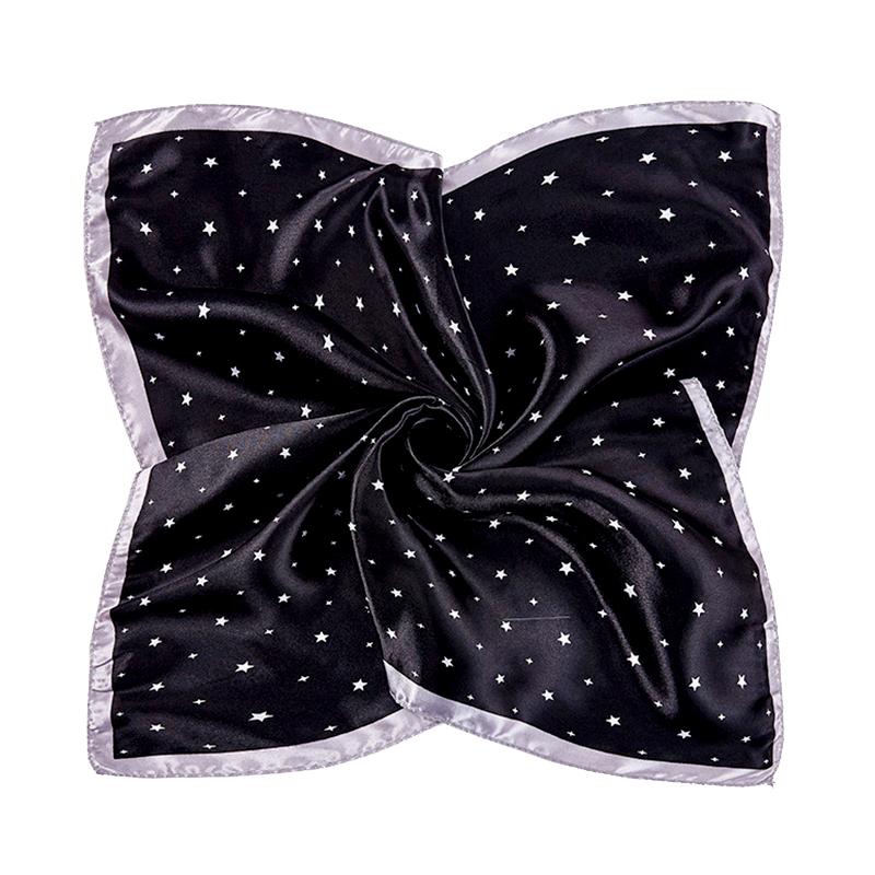 1 Peça Bandana Comissários de Bordo 50x50CM Moda Poliéster Elegante Lenços Quadrados Hijab Femininos
