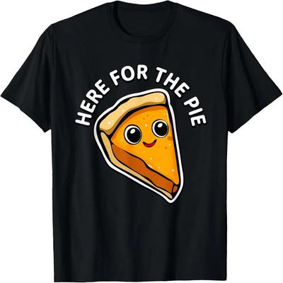 Funny Here For The Pie Pumpkin Thanksgiving Hungry Food Fun T-Shirt