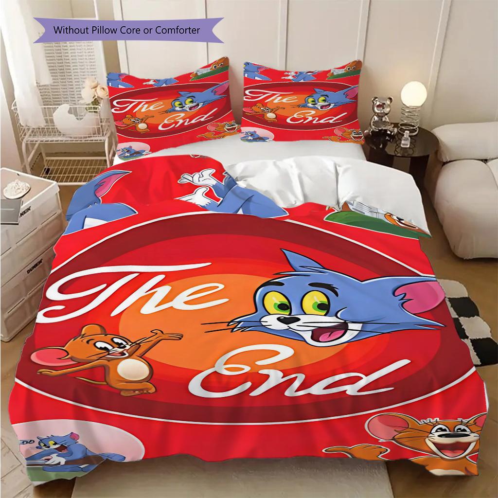 Whimsical Adventure Chocolate Land Bedding (1 * duvet cover + 2 * pillowcase, without core) 2D Flat Duvet cover and pillowcase Christmas birthday gift