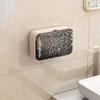 Glacier Pattern Wall-Mounted Double-Layer Soap Holder: Punch-Free Bathroom Storage Box