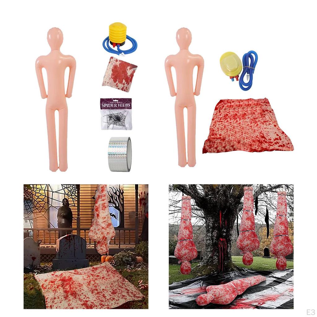 Halloween Dead Body Props Decoration Inflatable Mannequin Decor Creepy Lying Corpse