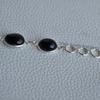 Zwarte Onyx Armband, Handgemaakte 925 Sterling Zilver Zwarte Edelsteen Armband, Cadeau voor Haar, Lichtgewicht Zetting Armband