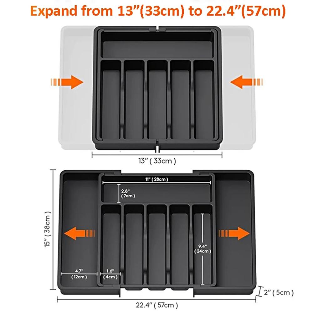 Household Expandable Cutlery Storage Box, Classified Storage Chopsticks, Spoons, Kitchen Drawers, Organized Storage