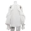 Sexy Loose White Women's Shirt Fashion O-Neck Off Shoulder Long Sleeve Shirts Elegant Classic Ruffle Top Female Clothing