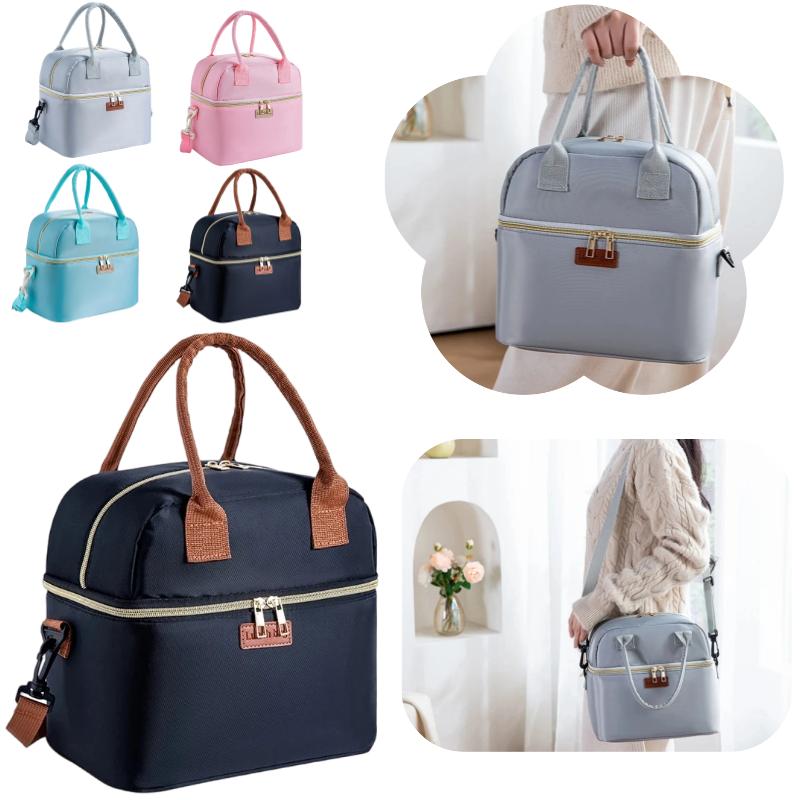 Outdoor Portable Insulated Lunch Bags Thermal Cooler Tote Leakproof Handheld Work Lunch Box Waterproof Pouch Organizer Bag