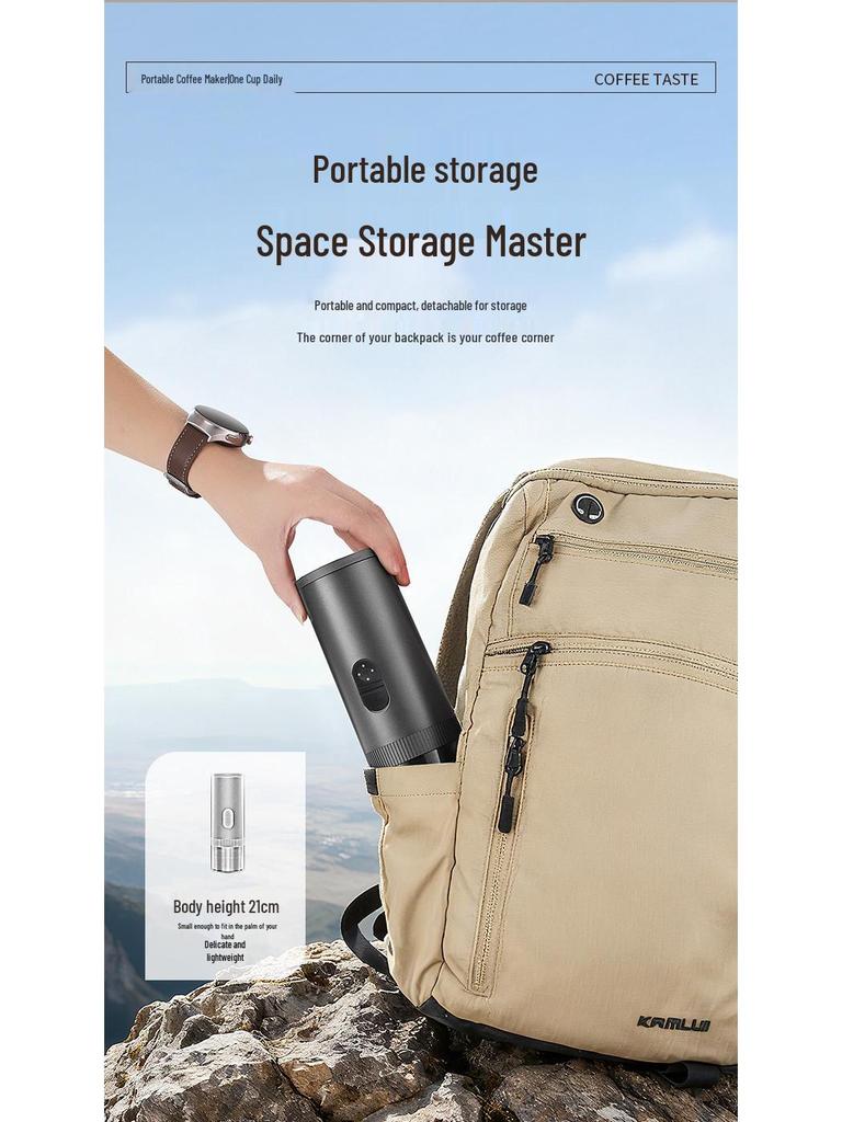 Portable Capsule Coffee Grinder & Espresso Machine with Wireless Heating