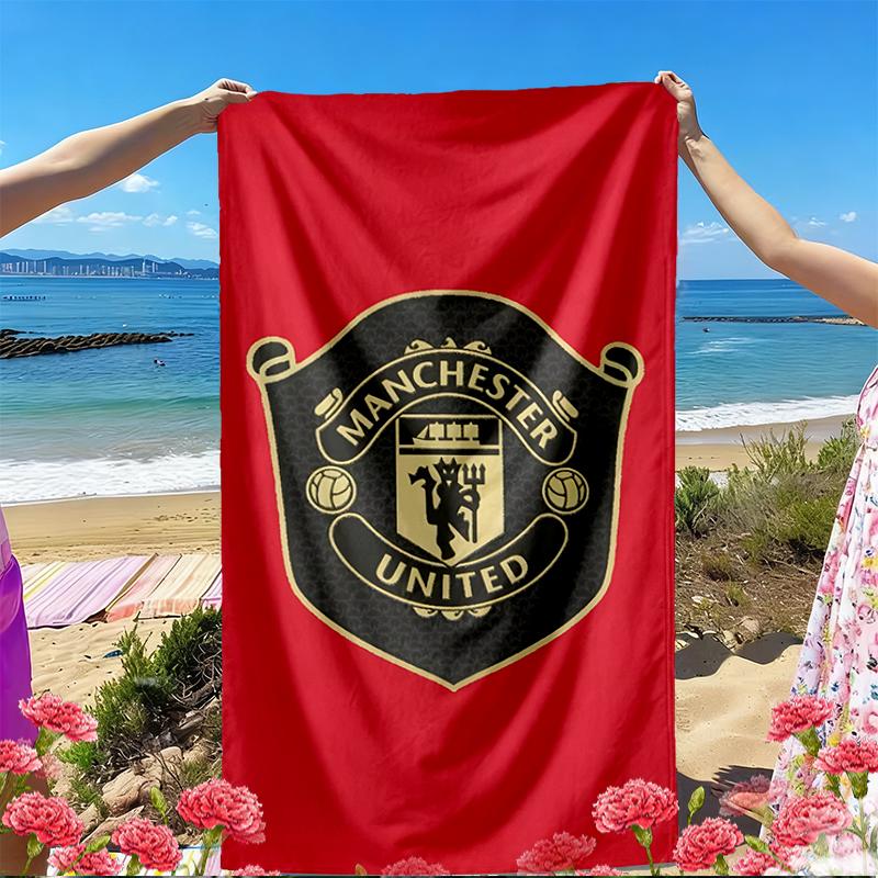 Football United F.C Print Beach Towel, Versatile Lightweight Absorbent Beach Towel for Pool Surf Yoga Bathroom, Perfect Birthday Holiday Gift