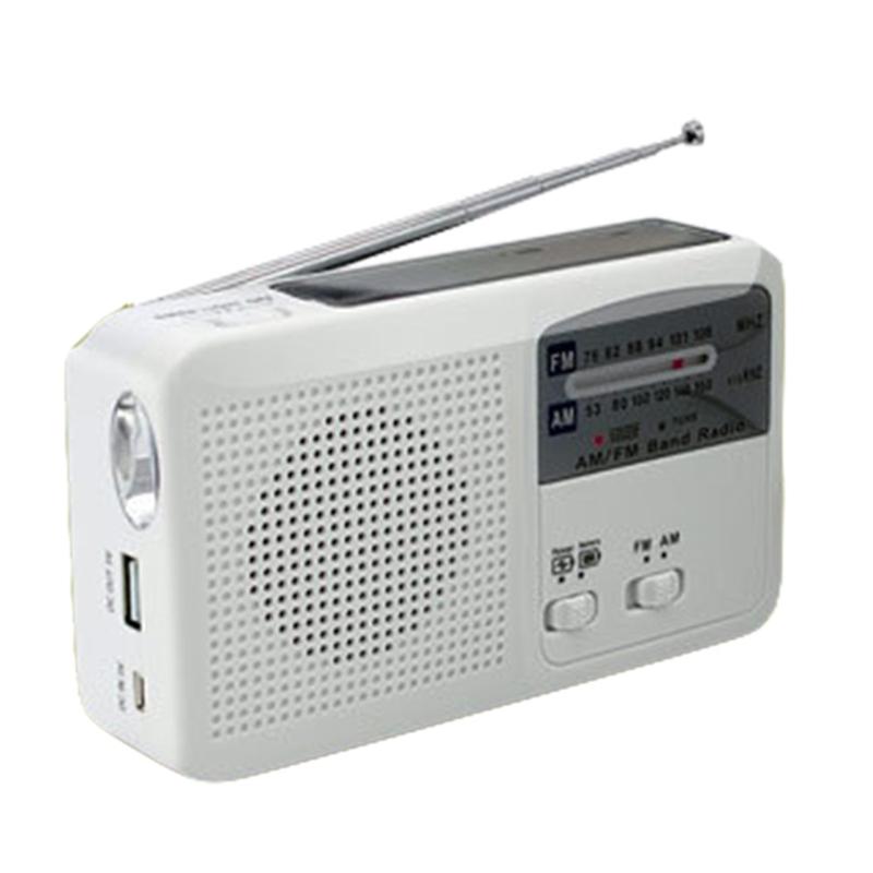 Multi-purpose Solar Hand Crank Radio with SOS Alarm Portable AM/FM Radio with Flashlight for Outdoor Emergency