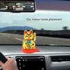 Plastic Solar Waving Lucky Cat 2.5IN Desktop Light Driven Cat Figurine Car Interior Decoration