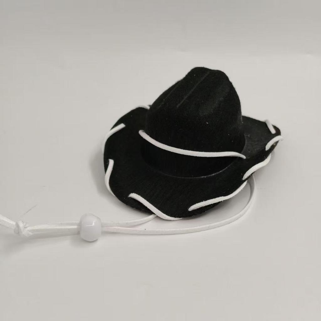 Pet handmade punched rope cowboy hat puppy cat western cowboy hat pet 13cm shaped small hat