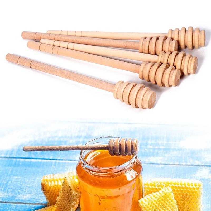 50/100pcs Wooden Honey Spoon 16cm Long Handle Honey Spoon Mixing Stick Dipper Honey Honey Long Stick Supplies Kitchen Tools