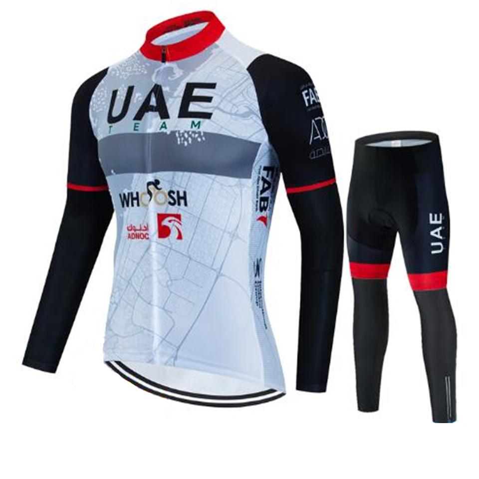 2026 Uae Pro Team Autumn Long Sleeve Cycling Jersey Set Bib Pants Ropa Ciclismo Clothing Bike Uniform Men Bicycle Clothes Mailllot