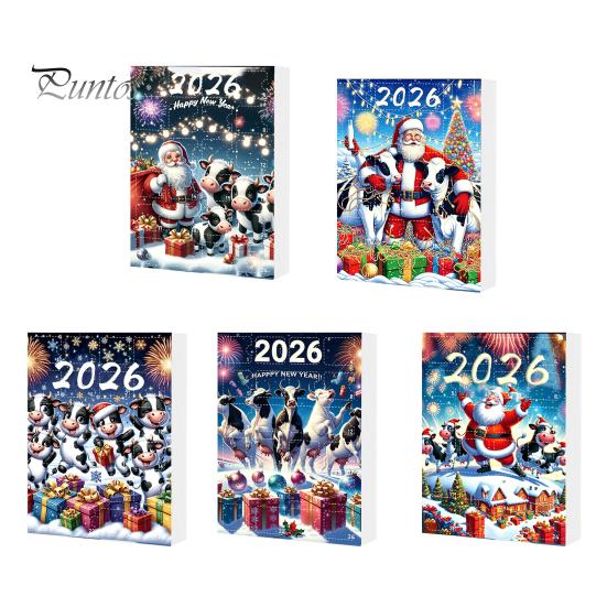 Decorative Ornaments for Backpacks Keys Christmas Cow Ornament Advent Calendar 2026, 24 Days 2D Acrylic Hanging Pendant Creative Holiday Gift