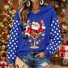 Women's Christmas Print Long Sleeve Top, Casual Comfortable Winter Shirt for Everyday Wear