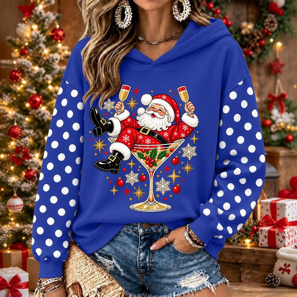Women's Christmas Print Long Sleeve Top, Casual Comfortable Winter Shirt for Everyday Wear
