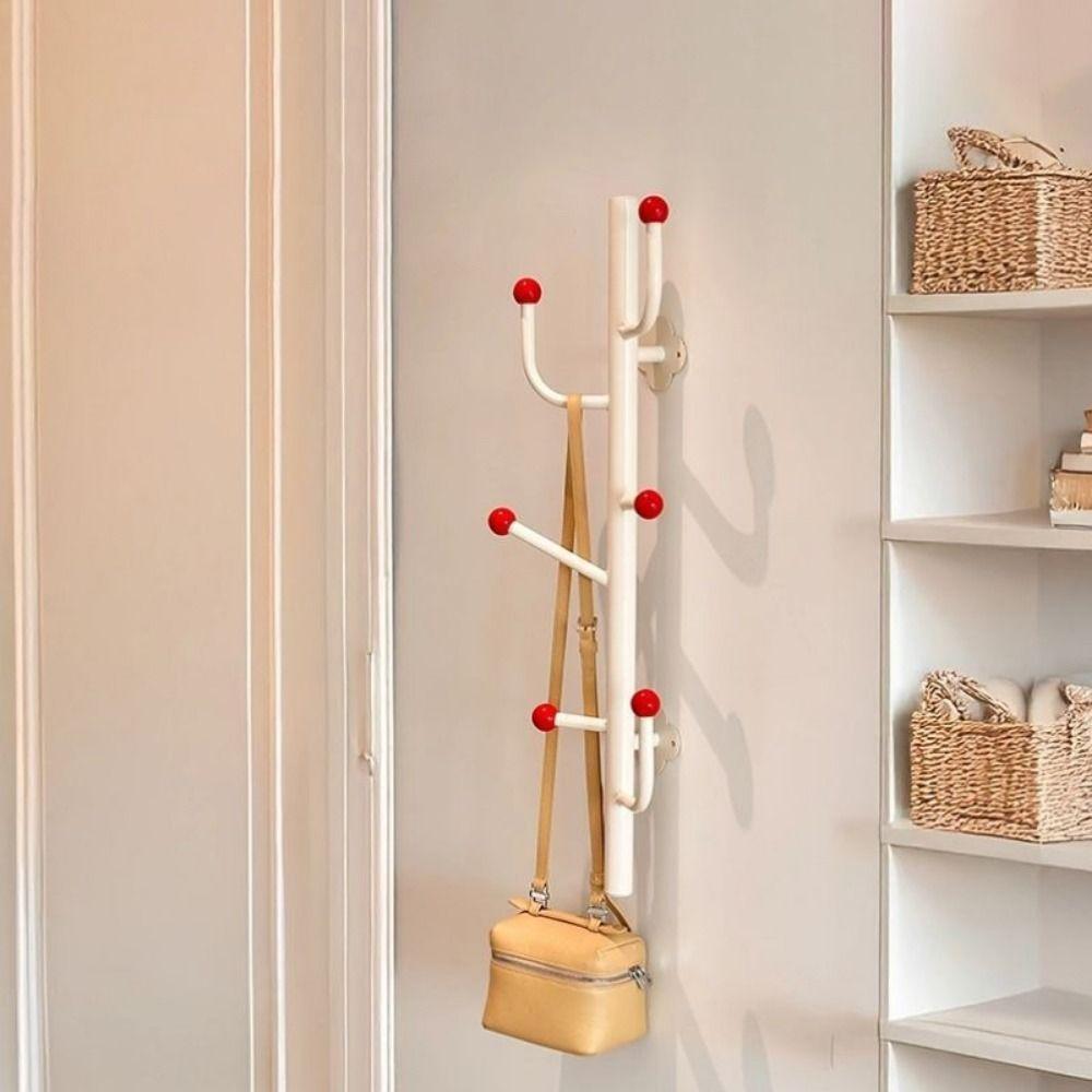4/6 Hooks Cap Holder Saving Space Wall Hooks Durable Wall Mounted Coat Rack  Bedroom