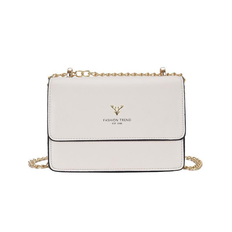 2026 Women's Korean Fashion Shoulder & Messenger Bag with Chain - Simple Design, Small Square Style