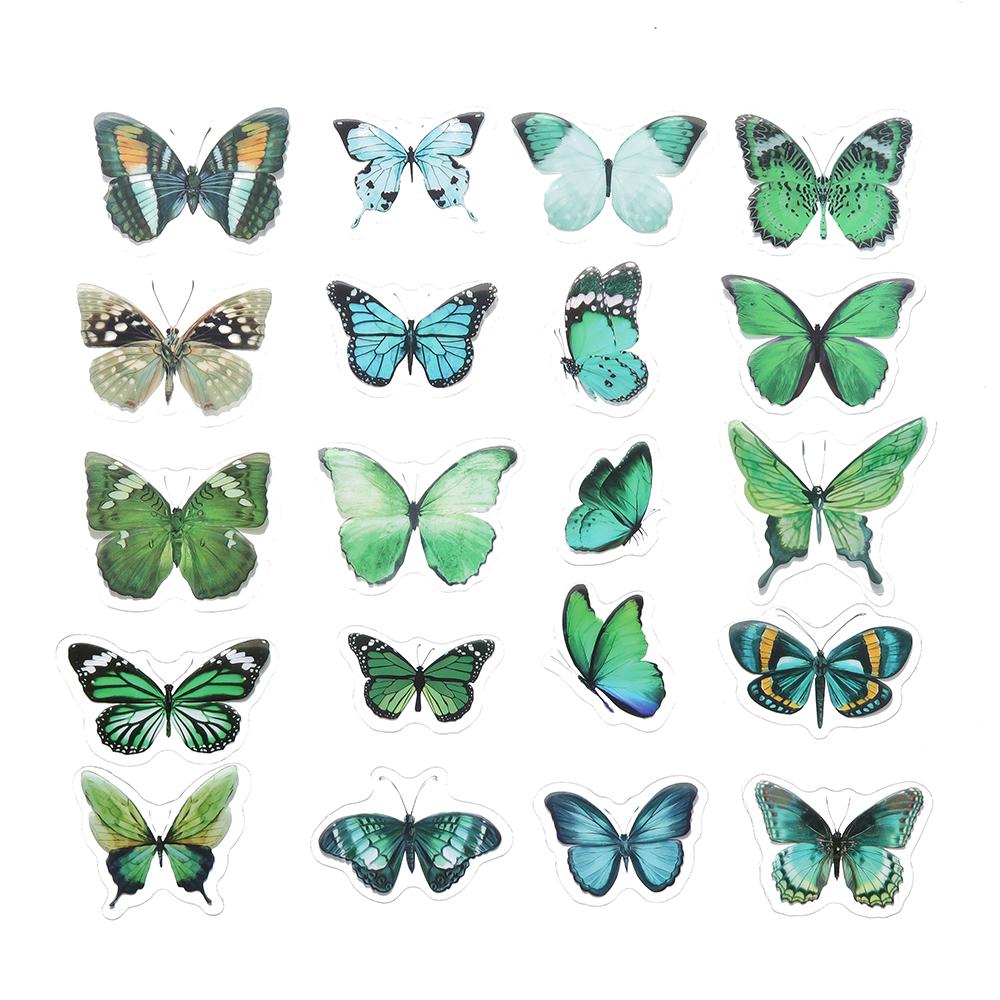 40Pcs/Bag Colorful Butterfly Stickers PET Transparent Decorative Epoxy Resin Fillings for DIY Epoxy Resin Crafts Book Decor