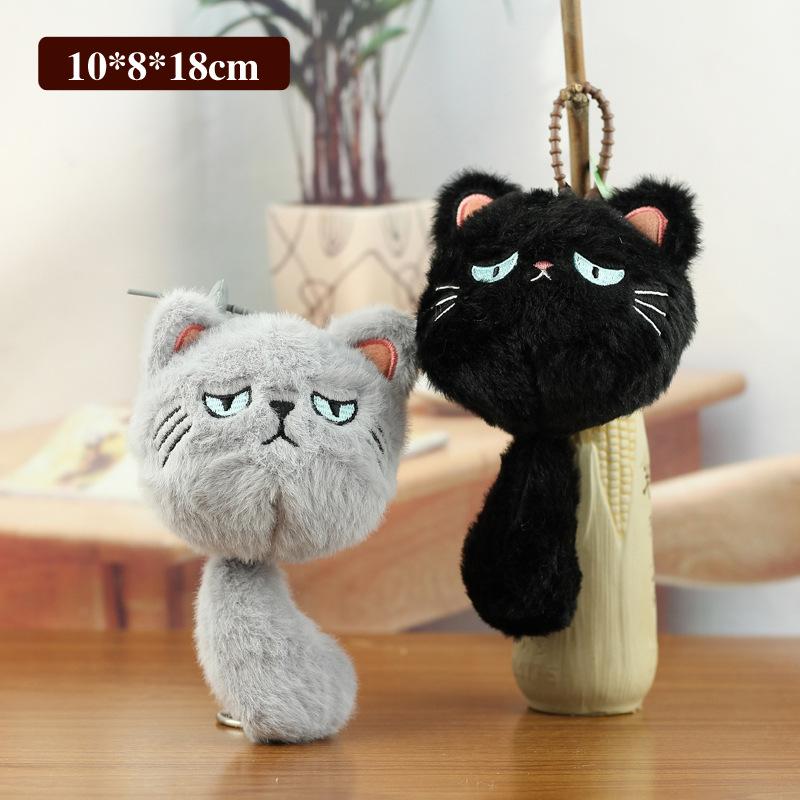 1 Piece Girl Backpack Doll Decoration Cute Plush Cat Doll Pendant Couple Bag Keychain Decorative Gift