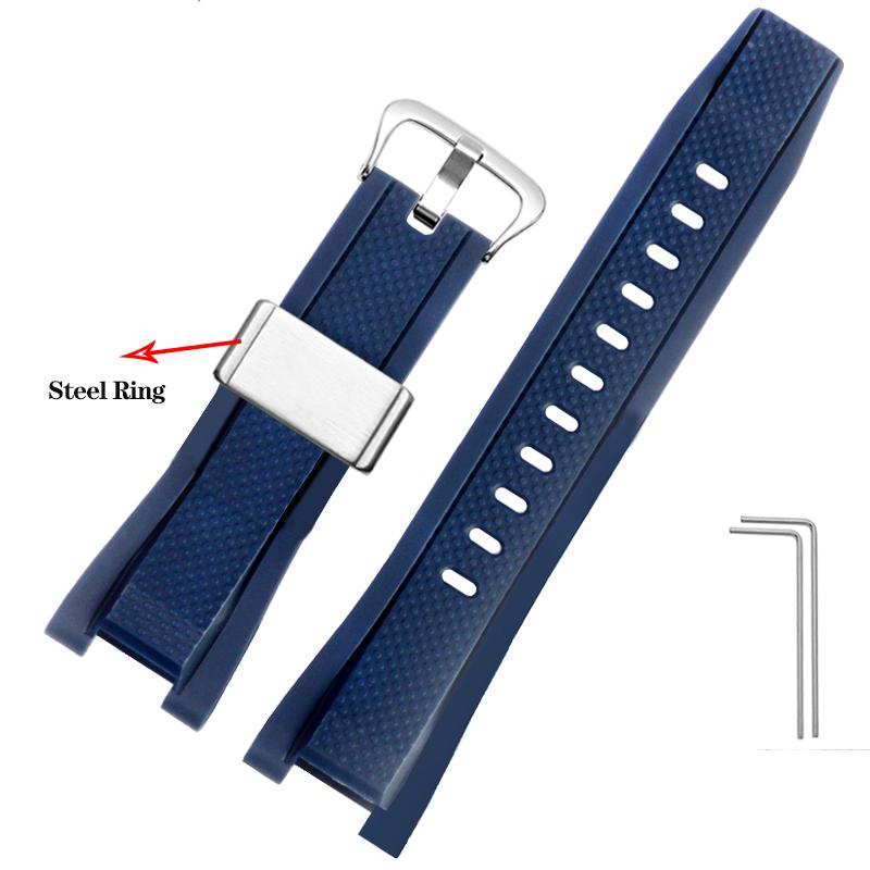 26*14mm Soft Rubber Watchband Replacement for Casio G SHOCK GST-B100/S300/410/210/W110/W100/S110/S100 Silicone Band Men Strap