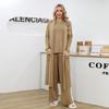 Color Block Knitted Women's Three-Piece Set: Comfortable and Versatile Long Robe for Autumn 2025