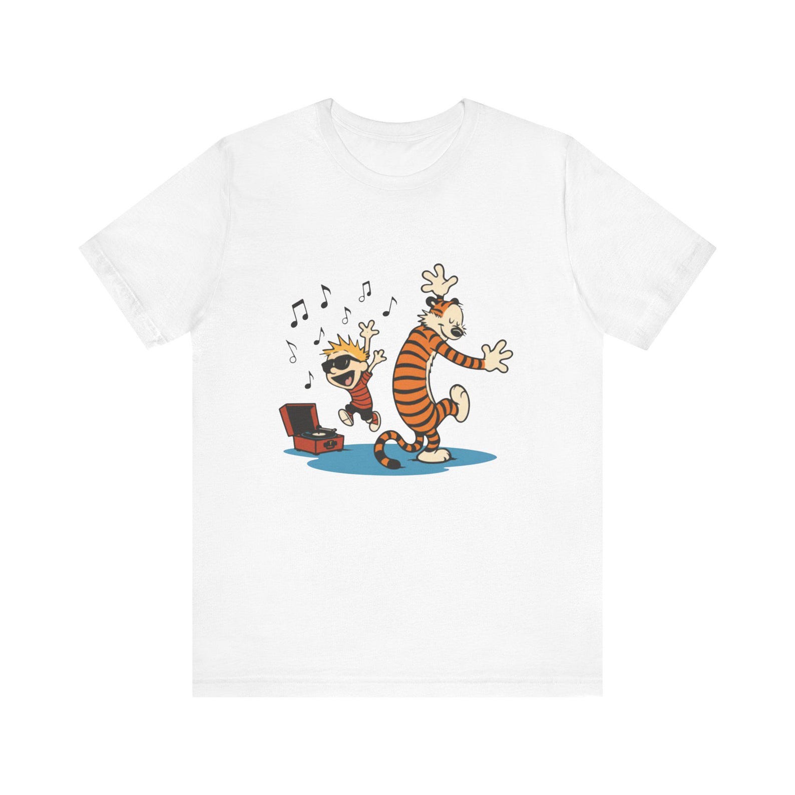 Calvin and Hobbes Graphic Tee: Unisex Cartoon Shirt, Music Theme 3XL