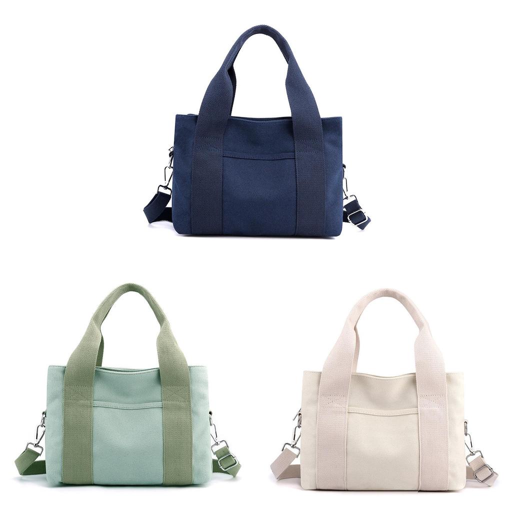Canvas Tote Bag For Women With Zipper Pockets Urban Minimalist Style