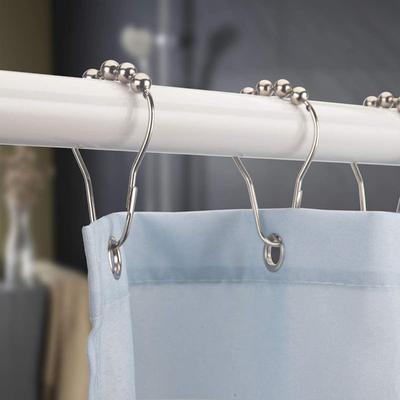 12PCS Metal Curtain Track Hooks Rustproof Bath Curtain Rollerball Shower Curtain Rings Shower Curtain Decoration Hooks