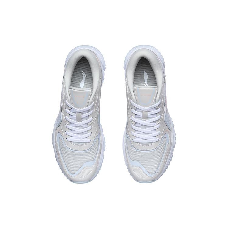 New LiNing YunQue Cushioning Anti Slip And Wear Resistant Low Top Running Shoes Women's White Blue ARLR004-1