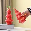 Ceramic Christmas Tree Night Light Glowing Decorative Lamp with Star Topper Xmas Tree Figurines for Holiday Home Decor