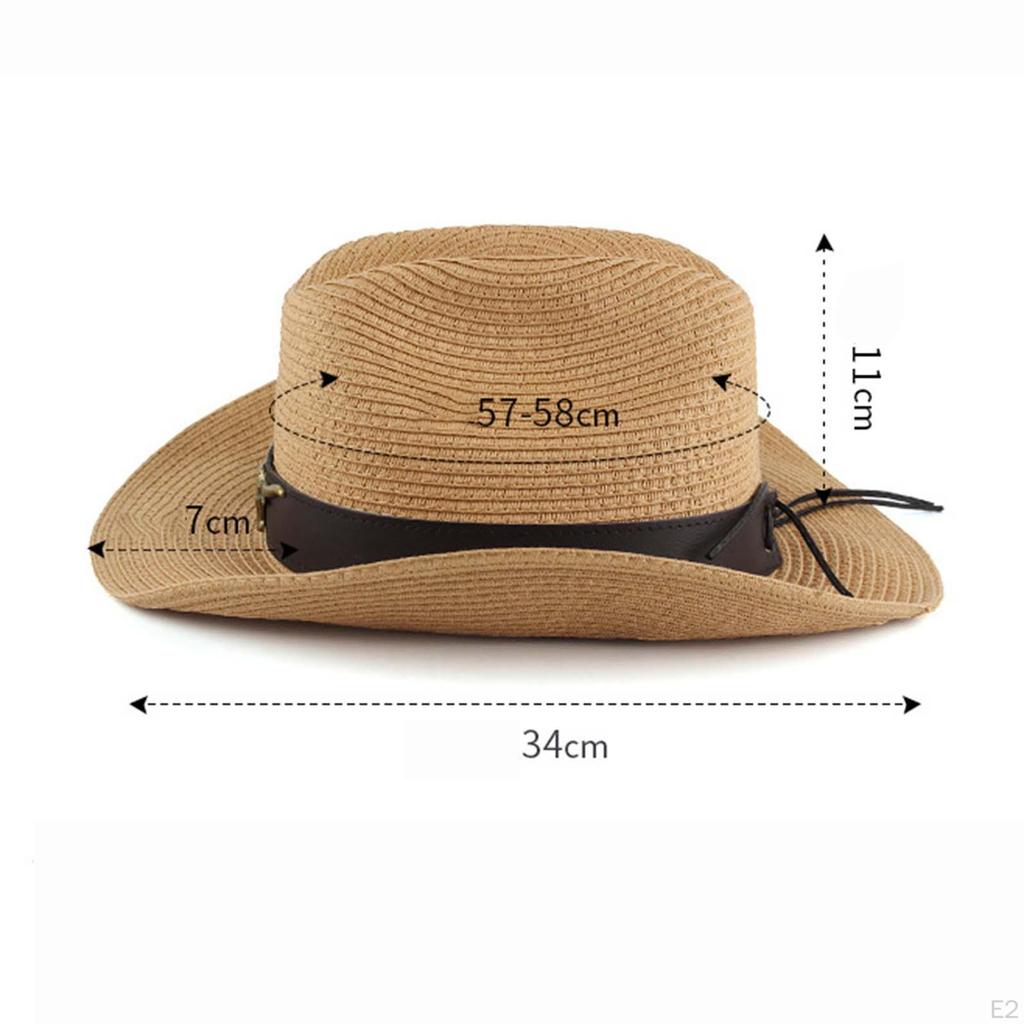 Classic Western Cowboy Hat Sun Cow Decorate Wide Brimmed Costume Unisex for Cowgirl Outdoor