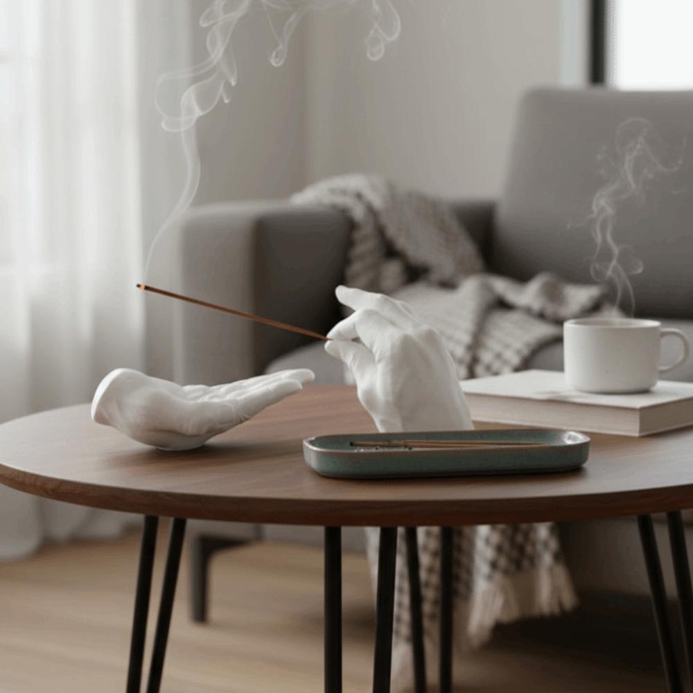 Decorative Palm Shape Incense Holder Resin Gesture Aromatherapy Incense Censer Spa