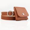 Minimalist Faux Leather Waist Bag With Round Circle Buckle For Casual And Office Use