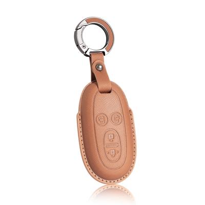 PIMOHI Genuine Leather Key Case for Suzuki Wagon Smart Key Stylish Solio, Roox, Hustler, Lapin, Palette, R, Stingrace, Case, Lightweight, Simple,