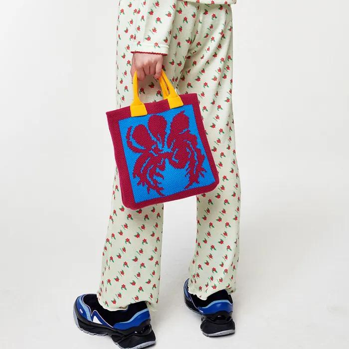 POPPY KNIT Mini Bag Burgundy