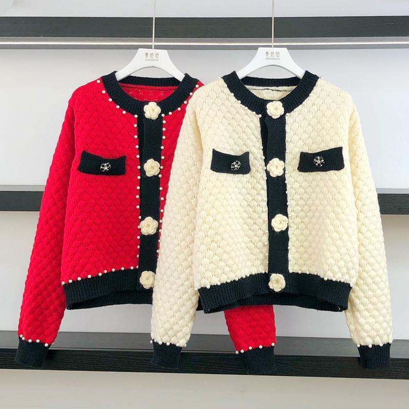 

Кардиган Свитер Женский Свободная Рубашка С Длинным Рукавом Трехмерные Цветы Французский Свитер Кардиган